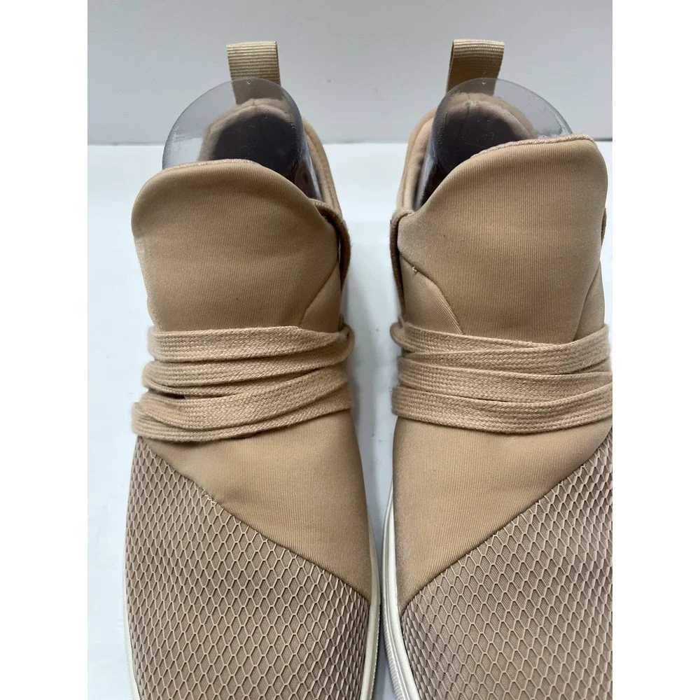 Steve Madden Lancer Sneakers Womens 9.5 Tan Blush Mesh Slip-On Cross Laces